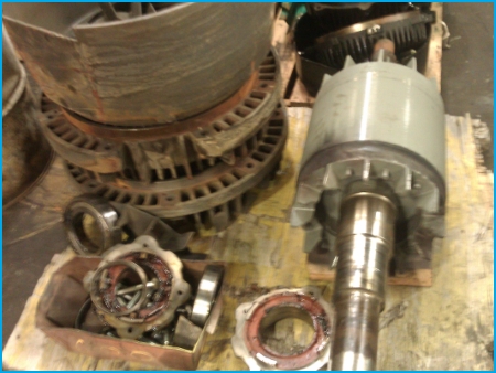 AC 3-phase electric motor repair - disassembled