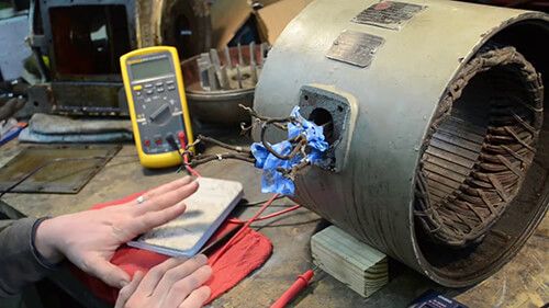 DC electric motor repair - cleaning