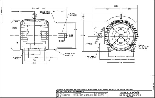 Baldor-Reliance CEM3774T motor dimensions Baldor-Reliance CEM3774T Motor Dimension Sheet