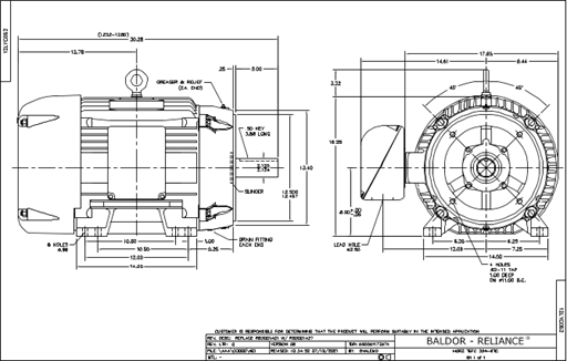 ABB CEM4115T Motor Dimension Sheet