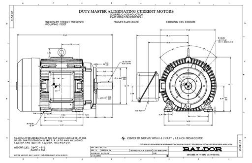 ABB CEM4314T Motor Dimension Sheet