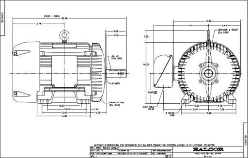 ABB EM4110T Motor Dimension Sheet
