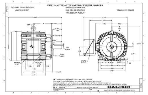 ABB EM4314T Motor Dimension Sheet
