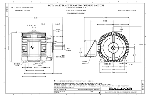 ABB EM4316T Motor Dimension Sheet